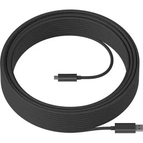 Кабель USB-A(M)-USB-Type-C Logitech, 10м, черный, 939-001799