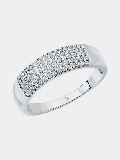 Кольцо из серебра с фианитами SOKOLOV, 94011537