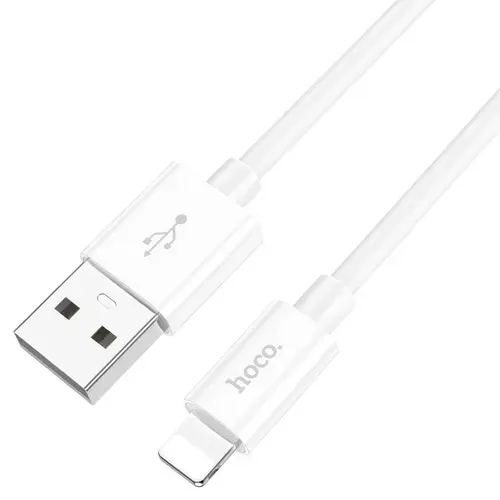 Apple Lightning кабель для зарядки iPhone, провод 1 метр, 2.4А для айфона, мягкая оплётка, белый