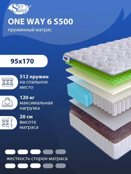 SkySleep Матрас 95x170 ортопедический пружинный на кровать и диван