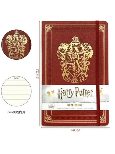 Блокнот A5, Harry Potter, 96 листов, в ретро-стиле, с твёрдой обложкой из экокожи, тетрадь