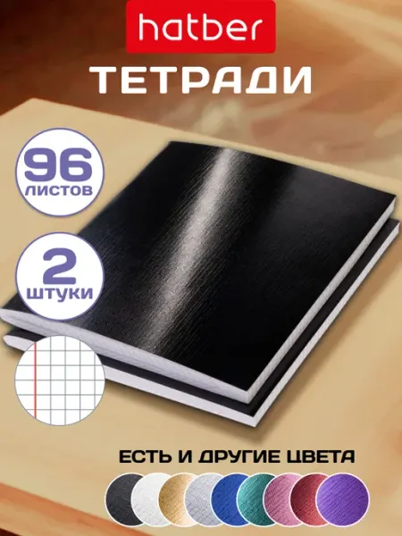 Hatber Тетрадь 96 листов в клетку 2 штуки А5 Бумвинил