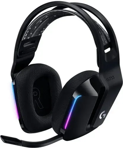 Гарнитура Logitech G733 Lightspeed, для компьютера и игровых консолей, мониторные, радио, черный 981-000864