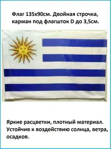 Флаг Уругвая 135х90 см