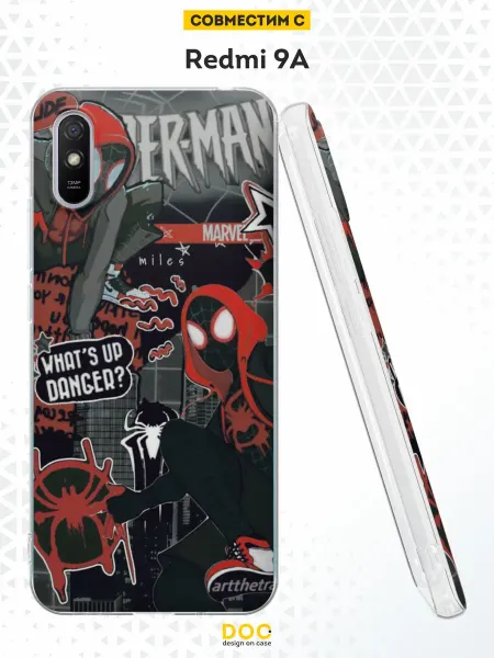 DesignOnCase Чехол бампер на Xiaomi Redmi 9A с принтом Spider Man