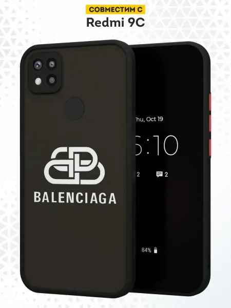DesignOnCase Чехол бампер на Xiaomi Redmi 9C с принтом Balenciaga