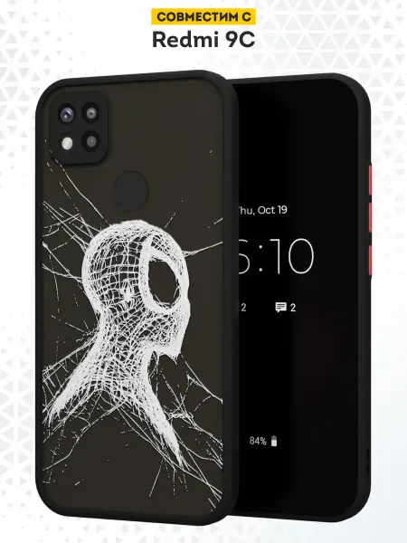 DesignOnCase Чехол бампер на Xiaomi Redmi 9C с принтом Spider Man