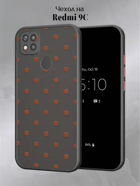 Slow Hold Чехол бампер на Redmi 9C с принтом в горошек