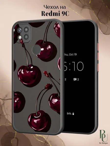 Be Unique Чехол бампер на Redmi 9C с принтом Вишни