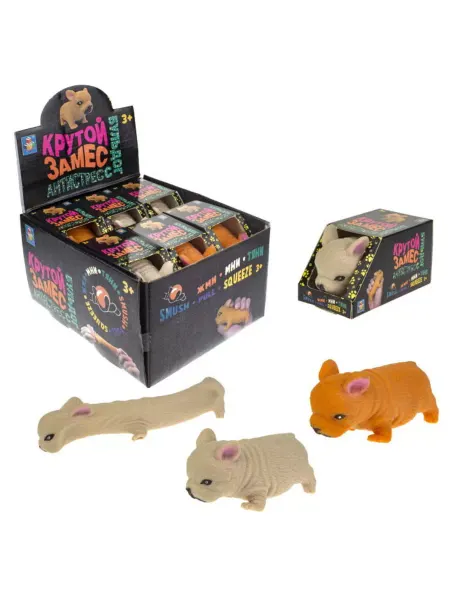 1TOY Игрушка антистресс сквиш Крутой замес Бульдог