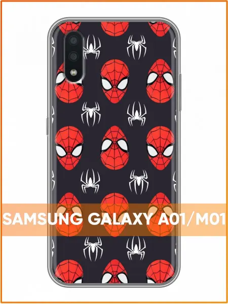 Case Face Чехол на Samsung Galaxy A01 с принтом Человек паук голова