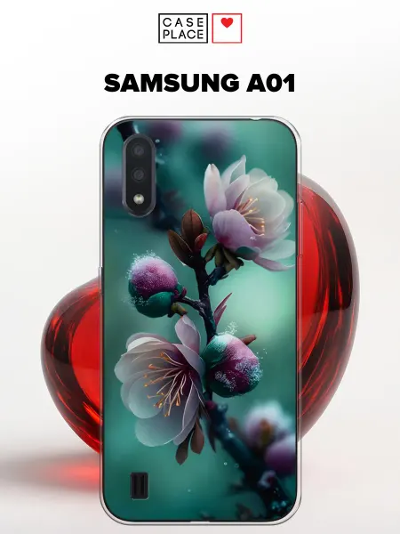 Samsung Чехол на A01 с цветочками