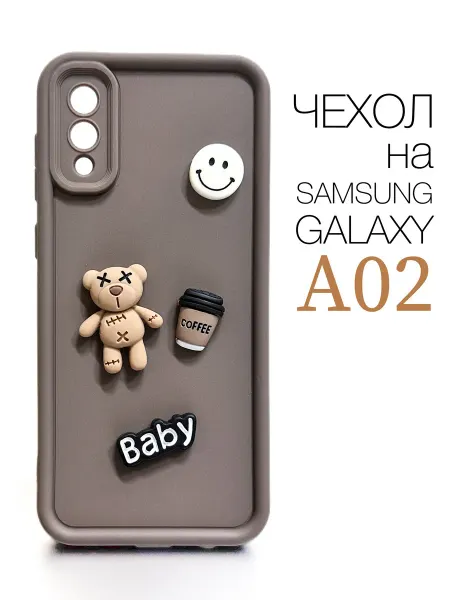 Red Cat Чехол на Samsung Galaxy A02 с объемными фигурками