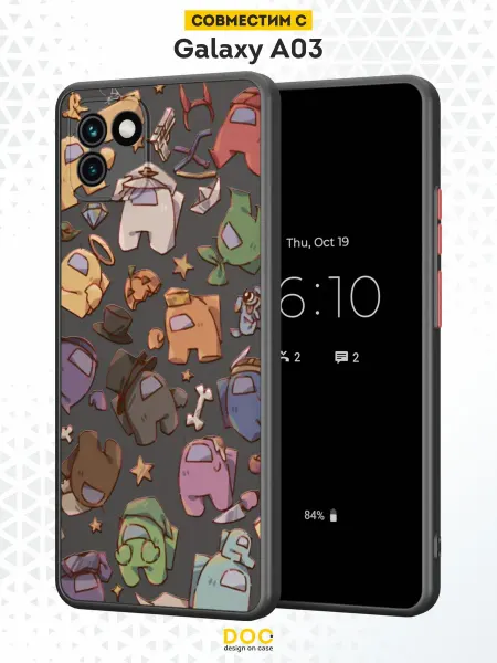 DesignOnCase Чехол Бампер на Samsung A03 с принтом Among Us