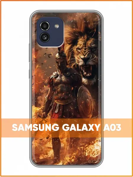 Case Face Чехол на Samsung Galaxy A03 с принтом Лев и воин
