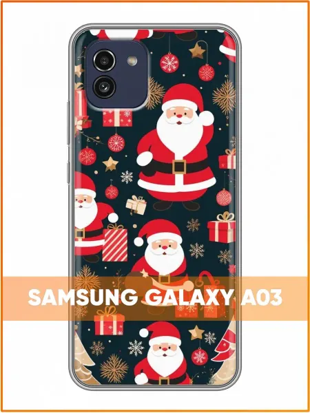 Case Face Чехол на Samsung Galaxy A03 с принтом Новый Год Санта