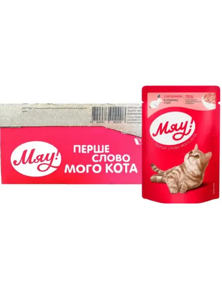 Влажный корм Мяу с кроликом в соусе