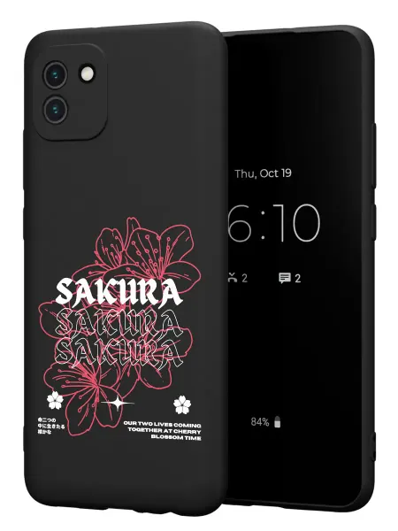 YG case Чехол на Samsung A03 с принтом Сакура