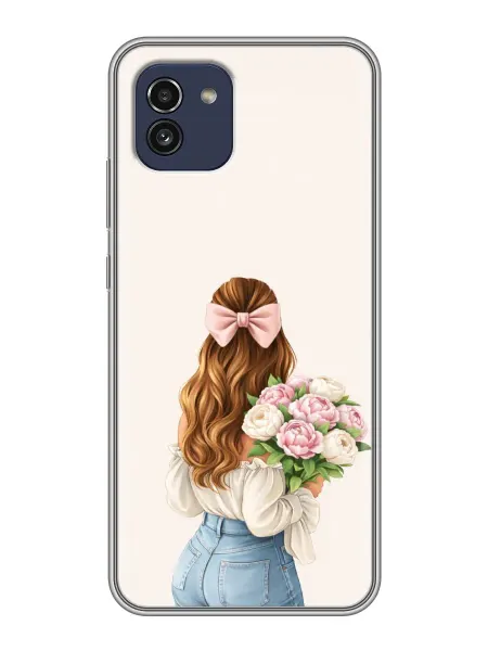 ChesnoCase Чехол на Samsung Galaxy A03 женский с букетом