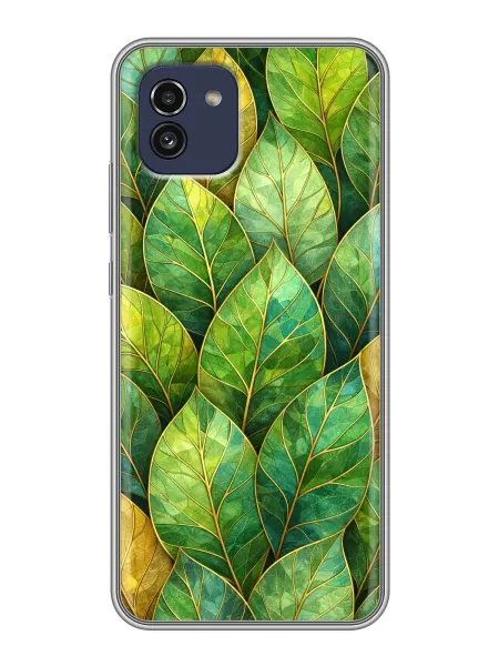 ChesnoCase Чехол на Samsung Galaxy A03 женский с листьями