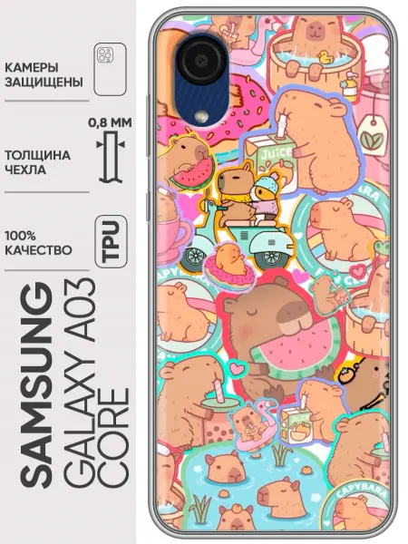 Trendmall Чехол на Samsung Galaxy A03 Core капибары смешные