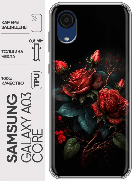 Trendmall Чехол на Samsung Galaxy A03 Core женский (цветы)