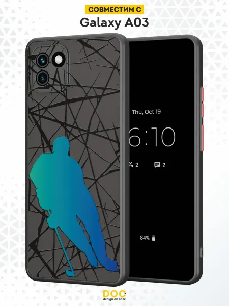 DesignOnCase Чехол Бампер на Samsung A03 с принтом хоккеист