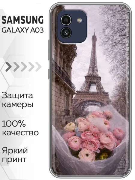 Marketclub Чехол на Samsung Galaxy A03 женский Париж букет