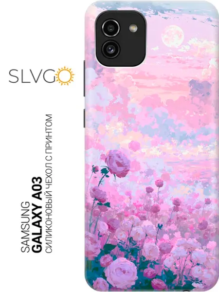 SLVGO Чехол на Samsung Galaxy A03 с цветами