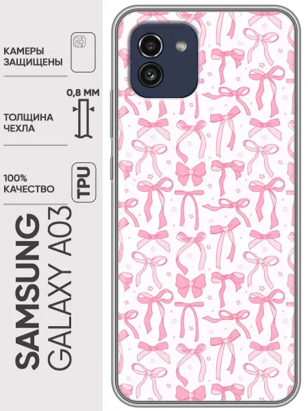 Trendmall Чехол на Samsung Galaxy A03 бантики для девочки
