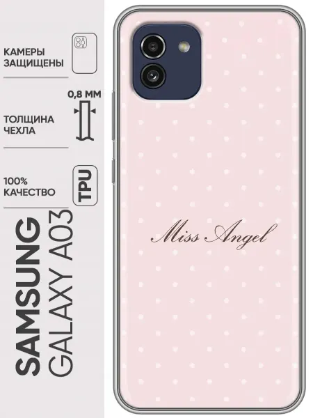 Trendmall Чехол на Samsung Galaxy A03 для девушки в горошек