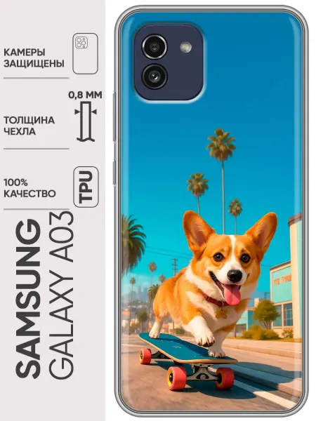 Trendmall Чехол на Samsung Galaxy A03 собачка корги
