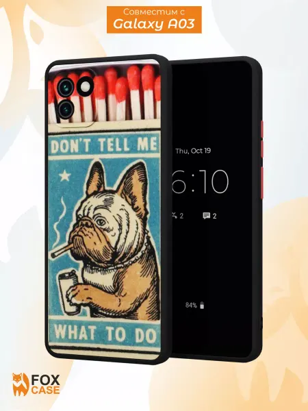 Samsung Бампер на A03 с принтом Собака