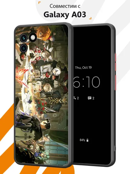 Мобилиус Чехол Бампер на Samsung A03 с принтом Геншин
