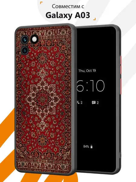 Мобилиус Чехол Бампер на Samsung A03 с принтом Ковер