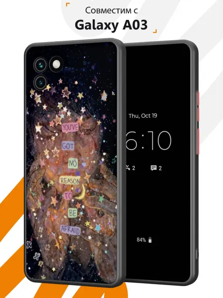 Мобилиус Чехол Бампер на Samsung A03 с принтом Коллаж