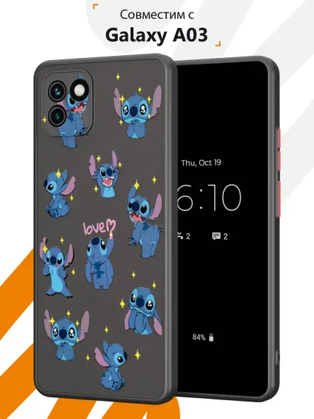 Мобилиус Чехол Бампер на Samsung A03 с принтом Стич