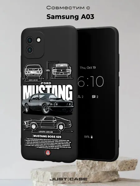 Принт-бутик Чехол на Samsung A03 с принтом Машина Форд Мустанг