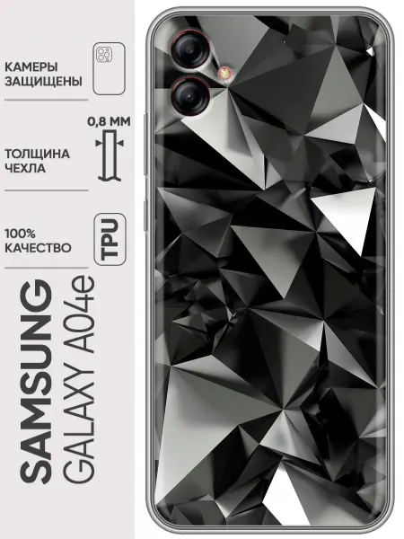 Trendmall Чехол на Samsung Galaxy A04e черные кристаллы