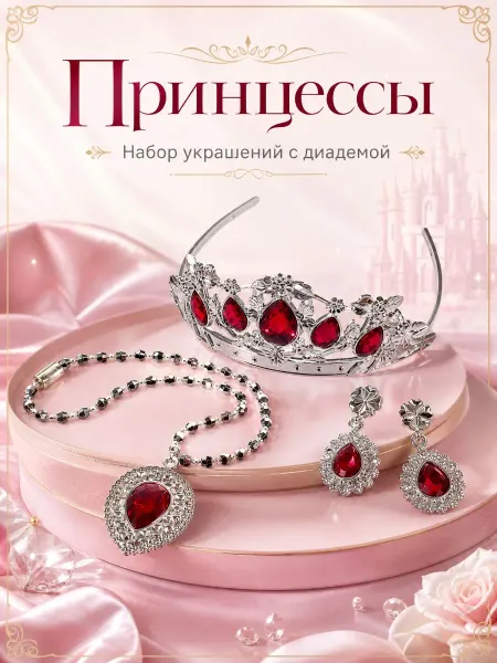 Играем вместе Набор детских украшений с подвеской и диадемой