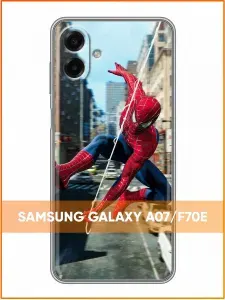 Чехол для Samsung Galaxy A07 с принтом Человек Паук в полете