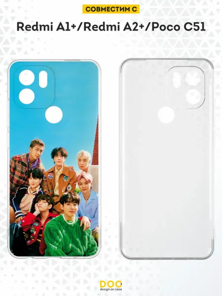 DesignOnCase Чехол на Xiaomi Redmi A1+ с принтом BTS