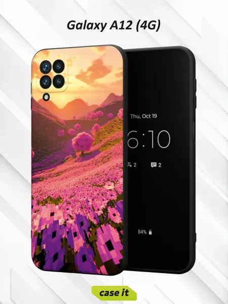 Case it Чехол на Samsung A12с принтом Пиксельные поля