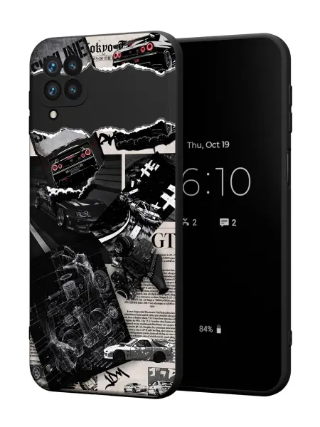 PBl store Чехол на Samsung A12 с принтом skyline gtr