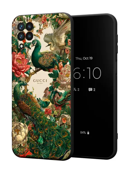 PBl store Чехол на Samsung A12 с принтом Павлин Gucci