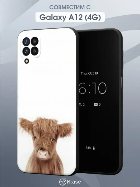 Kcase Чехол на Samsung A12 с принтом Бычок