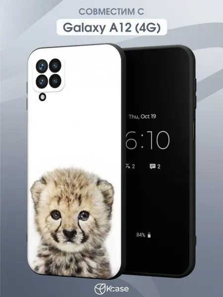 Kcase Чехол на Samsung A12 с принтом Гепард
