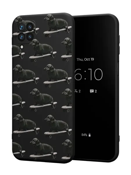 PBl store Чехол на Samsung A12 с принтом Собачки таксы