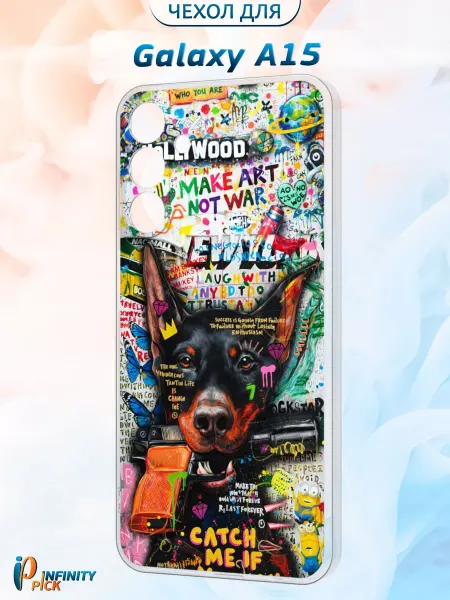 Infinity pick Чехол на Galaxy A15 с принтом Доберман