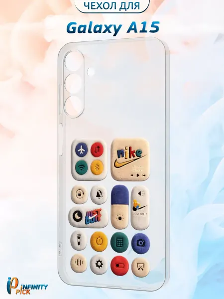 Infinity pick Чехол на Galaxy A15 с принтом Плюшевые кнопки